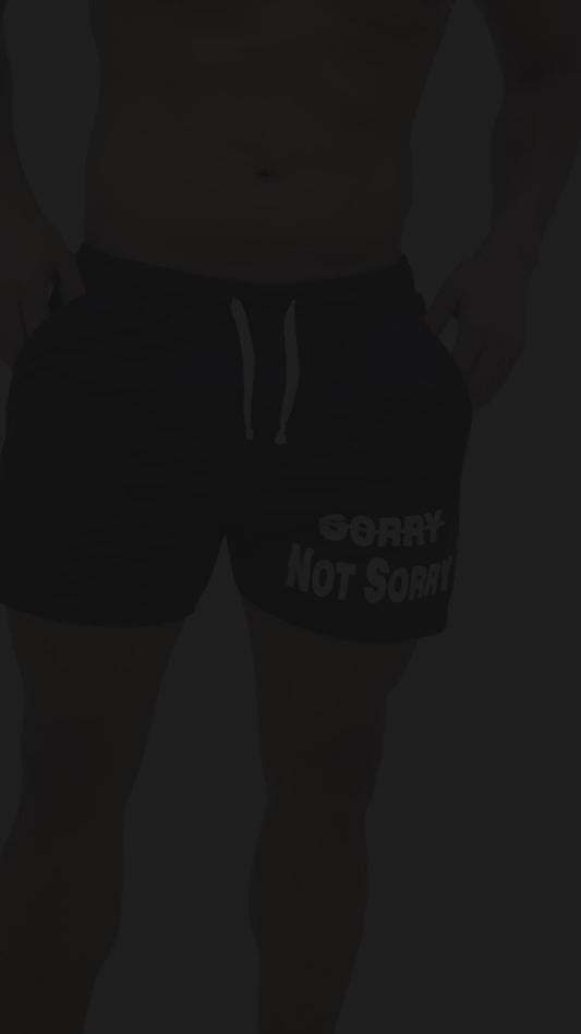 Sorry Not Sorry Gym Shorts – Bold, Comfy, Unstoppable